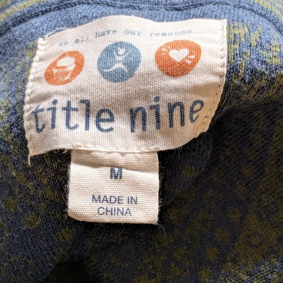 Title Nine Blue and Green A-Line Skirt Medium Mini Paisley Business Athletic - Picture 4 of 4